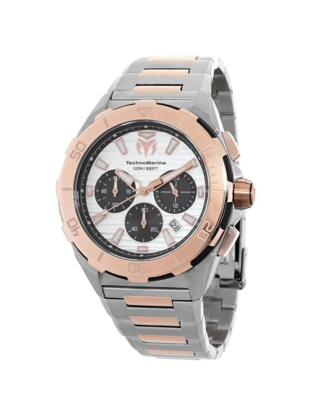 NWT Technomarine Seven Seas Chronograph GMT Quartz Silver Dial Men's Watch
